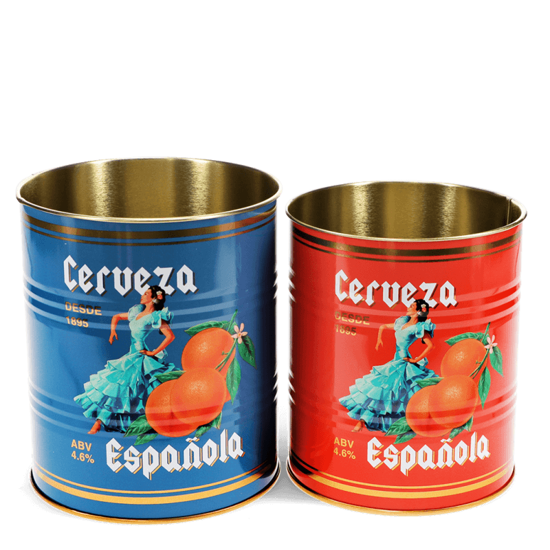 Set Of 2 Storage Tins - Cerveza