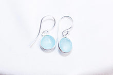 Load image into Gallery viewer, Sterling Silver Hook Earrings - Aqua Chalcedony
