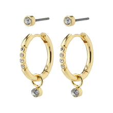 Load image into Gallery viewer, ELNA Recycled Crystal Earrings 2-in-1 Set Gold-Plated by Pilgrim
