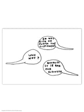 Load image into Gallery viewer, David Shrigley Postcard - Do Not Kick Customers
