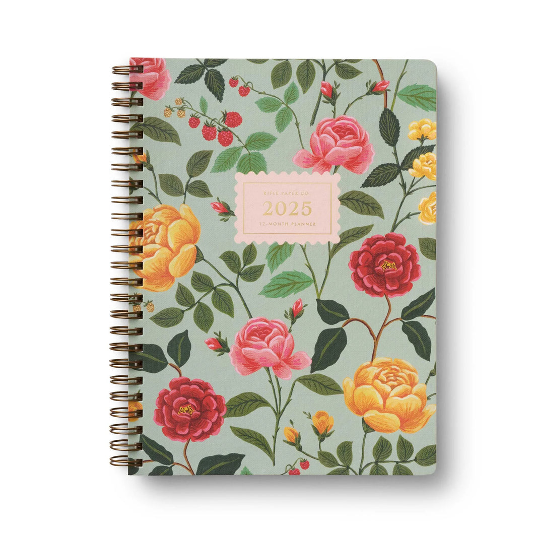 Rifle Paper Co. 2025 Softcover Spiral Bound 12 Month Planner - Roses