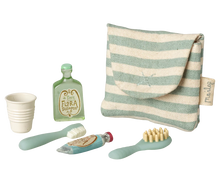 Load image into Gallery viewer, Maileg Mouse Toothbrush Set In Bag - Blue Stripe
