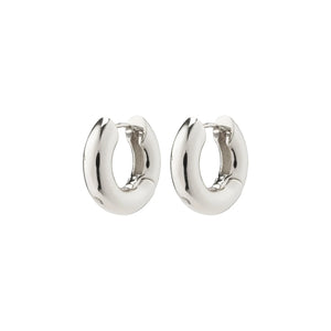 AICA Recycled Chunky Hoop Earrings Silver Plated by Pilgrim