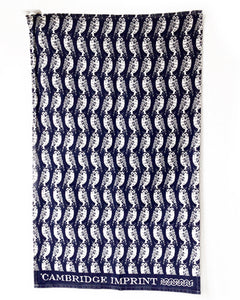 Cambridge Imprint - Cotton Tea Towel - Owls Indigo