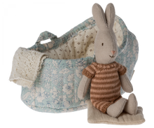 Load image into Gallery viewer, Maileg Rabbit Micro in Carry Cot-Blue - 3 Assorted Colours
