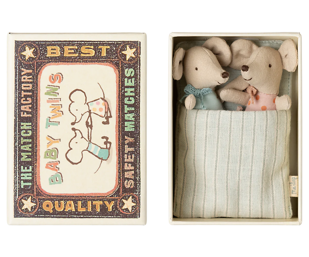 Maileg Twin Baby Mice In Matchbox