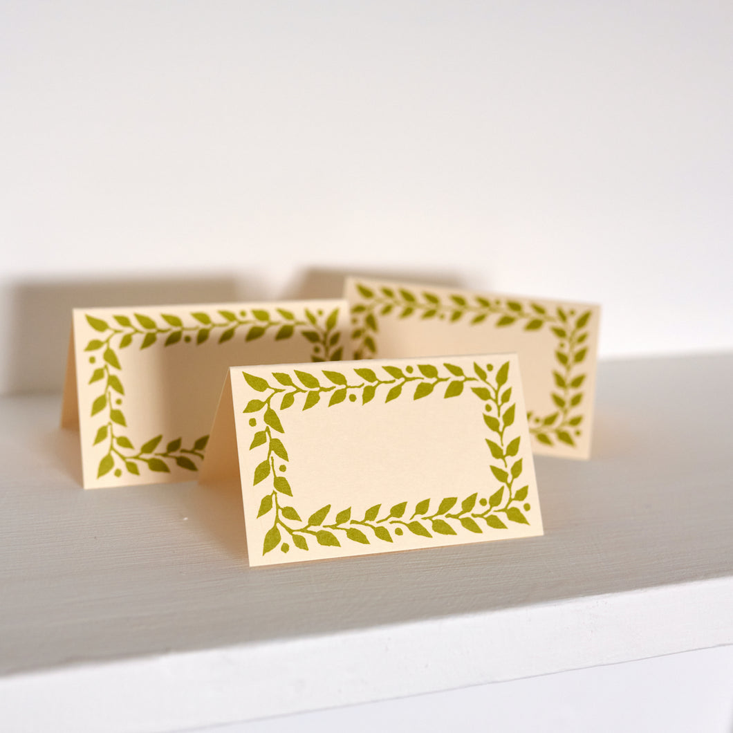 Pack Of 12 Place Cards -  Bawden Green  by Cambridge Imprint