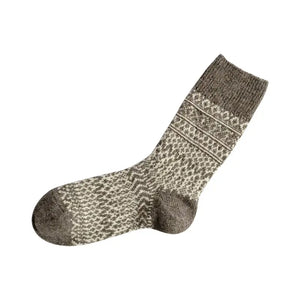 Nishiguchi Kutsushita Wool Jacquard Socks - Gray
