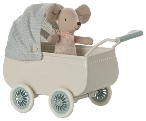 Maileg - Pram With Baby Mouse Set  - Mouse