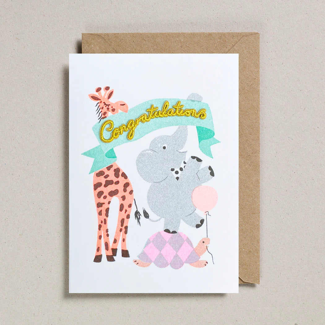 Congratulations Card - Confetti Pets by Petra Boase