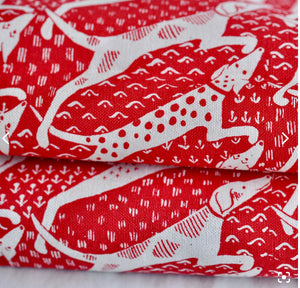 Cambridge Imprint - Cotton Tea Towel - Dogs Coral
