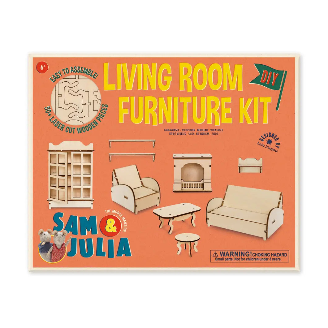 Sam & Julia Kids Diy Dollhouse Furniture Kit - Living Room (Scale 1:12)