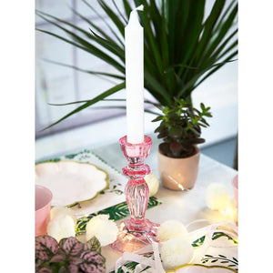 Talking Tables Glass Candle Holder Pink