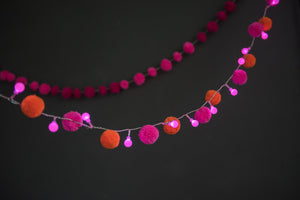 Pink & Orange ‘Festival’ Fairy Light Chain by PomPom Galore