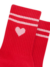 Load image into Gallery viewer, Woman’s Spots Socks - Red Love Heart
