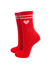 Load image into Gallery viewer, Woman’s Spots Socks - Red Love Heart
