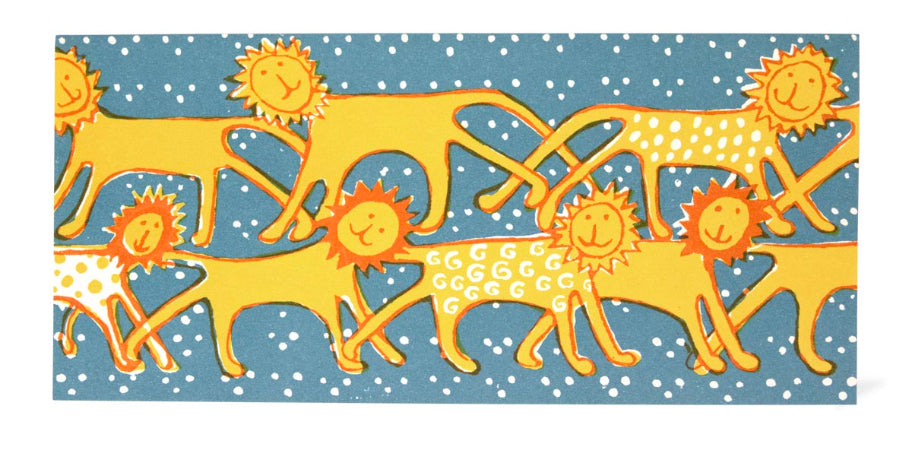 Long Card, Friendly Lions by Cambridge Imprint