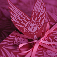 Load image into Gallery viewer, Cambridge Imprint 5 Gift Tags - Fancy Suffolk Angel in Plum Pudding
