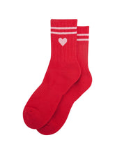 Load image into Gallery viewer, Woman’s Spots Socks - Red Love Heart
