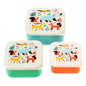 Set Of 3 Snack Boxes - Woodland