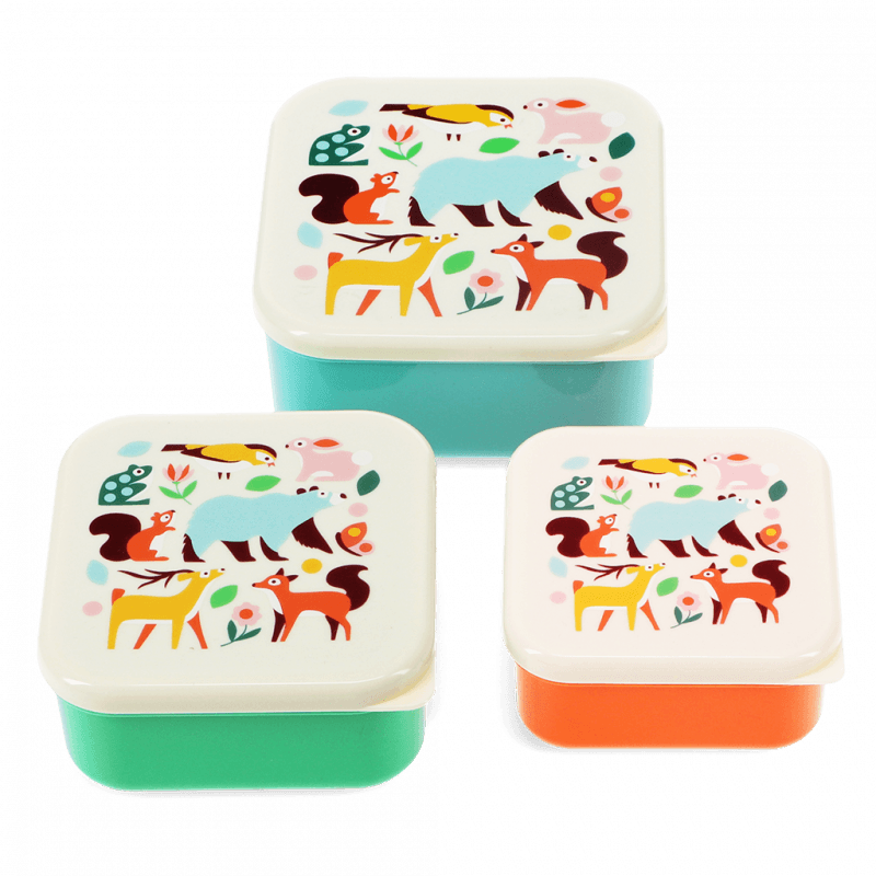 Set Of 3 Snack Boxes - Woodland