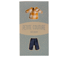 Load image into Gallery viewer, Maileg - Yellow  Checked Shirt &amp; Pants - Dad Mouse
