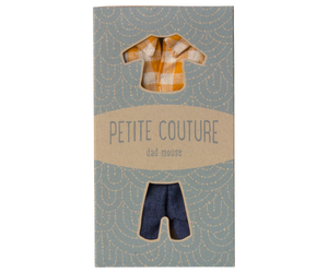 Maileg - Yellow  Checked Shirt & Pants - Dad Mouse