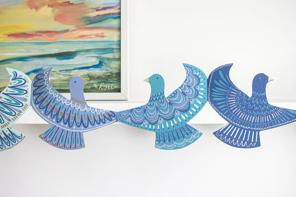 East End Press Concertina Paper  Garland - Peace Doves