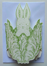 Load image into Gallery viewer, Elizabeth Harbour Stand Up Greeting Card - Rabbit In Lettuce
