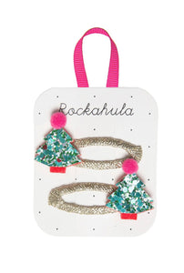 Christmas Tree Glitter Hair Clips by Rockahula Kids