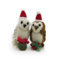 Load image into Gallery viewer, Mini Barn &amp; Snowy Owl Felt Decoration by Amica Accessories Ltd
