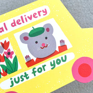 The Printed Peanut - Die Cut Card - Special Delivery