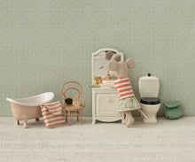 Load image into Gallery viewer, Maileg Mouse Toothbrush Set In Bag - Coral Stripe
