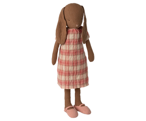 Maileg - Chocolate Brown Rabbit Size 3 - Pink Dress & Shoes