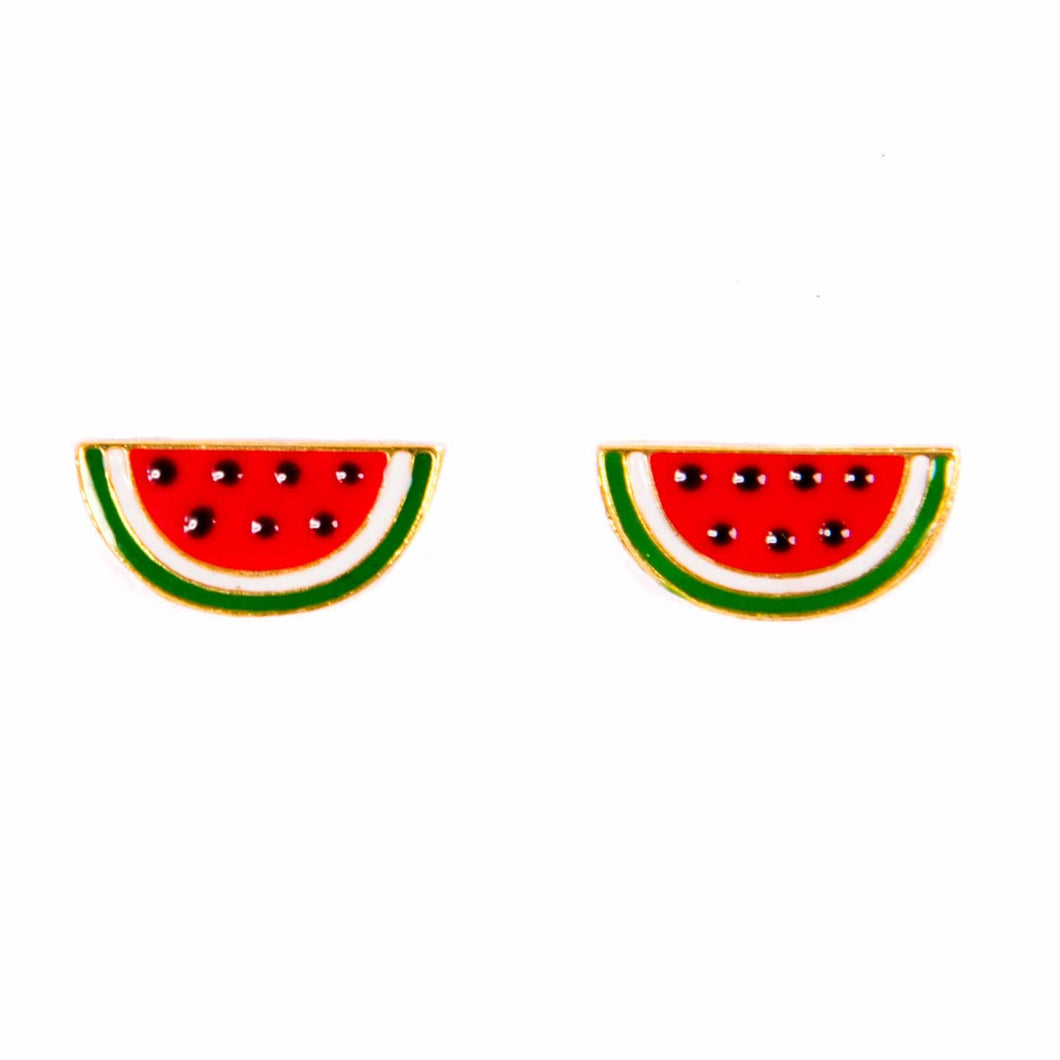 Acorn & Will Enamel Earrings - Watermelon