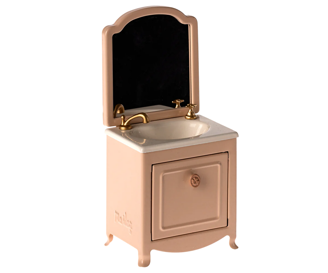 Maileg Sink Dresser With Mirror, Mouse - Dark Powder