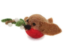 Load image into Gallery viewer, Mini Robin Felt Decoration With Holly or Mistletoe by Amica Accessories Ltd
