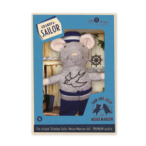 Sam & Julia Plush Mouse 13cm - Grandpa Sailor