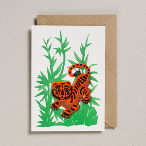 Iron On Patch Card - Crouching Tiger  by Petra Boase