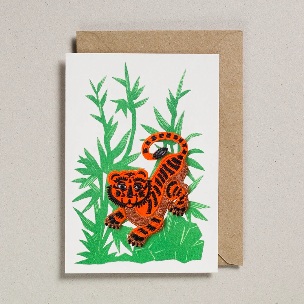 Iron On Patch Card - Crouching Tiger  by Petra Boase
