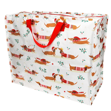 Load image into Gallery viewer, Jumbo Storage Bag - Festive Sausage Dog
