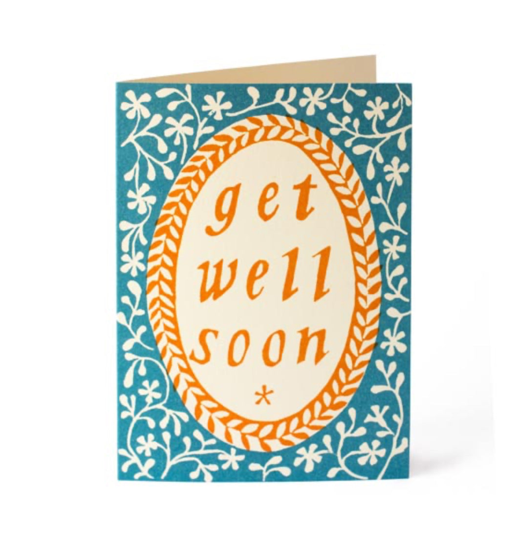 Get Well Soon Card - Turquoise by Cambridge Imprint