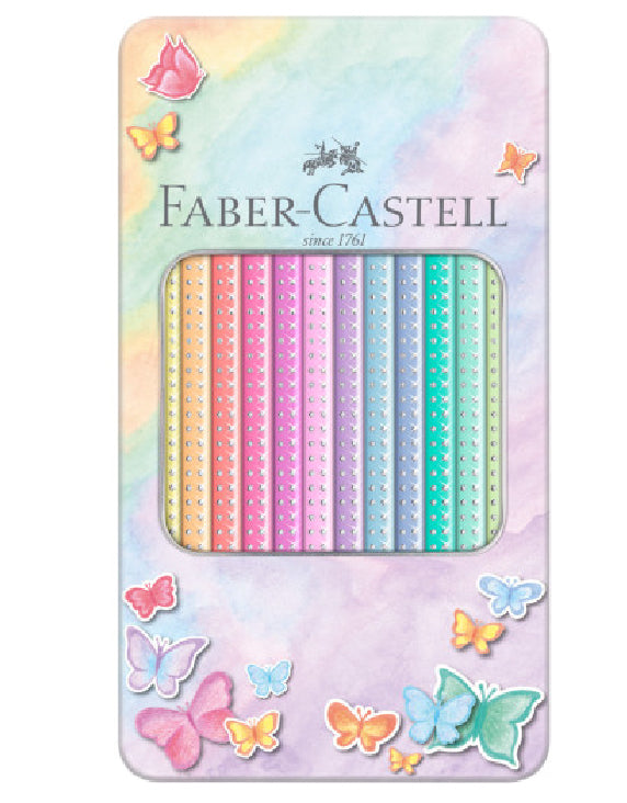 Faber-Castell Pastel Colour Pencils Tin Of 12 - Sparkle Tin