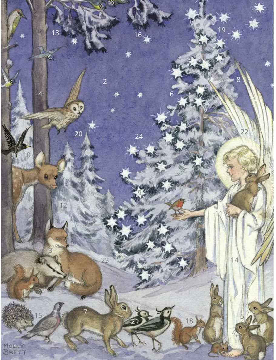 The Porch Fairies A4 Advent Card - Woodland Angel
