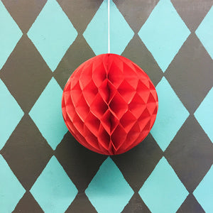 Paper Ball Decoration Red by Petra Boase