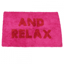 Load image into Gallery viewer, Pink &quot;And Relax&quot; Tufted Cotton Bath Mat
