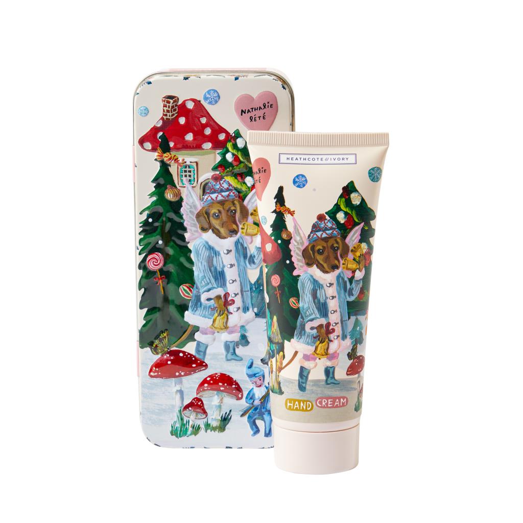 Nathalie Lete Christmas Hand Cream in Novelty Tin by Heathcote & Ivory