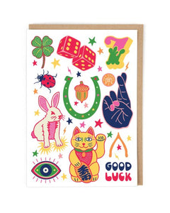 Good Luck Greetings Card by Cath Tate