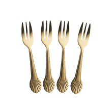 Load image into Gallery viewer, Set of 4 Cake Forks - Gold Stainless Steel
