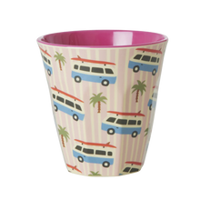 Load image into Gallery viewer, Medium Melamine Cup - Pink Cars Print
